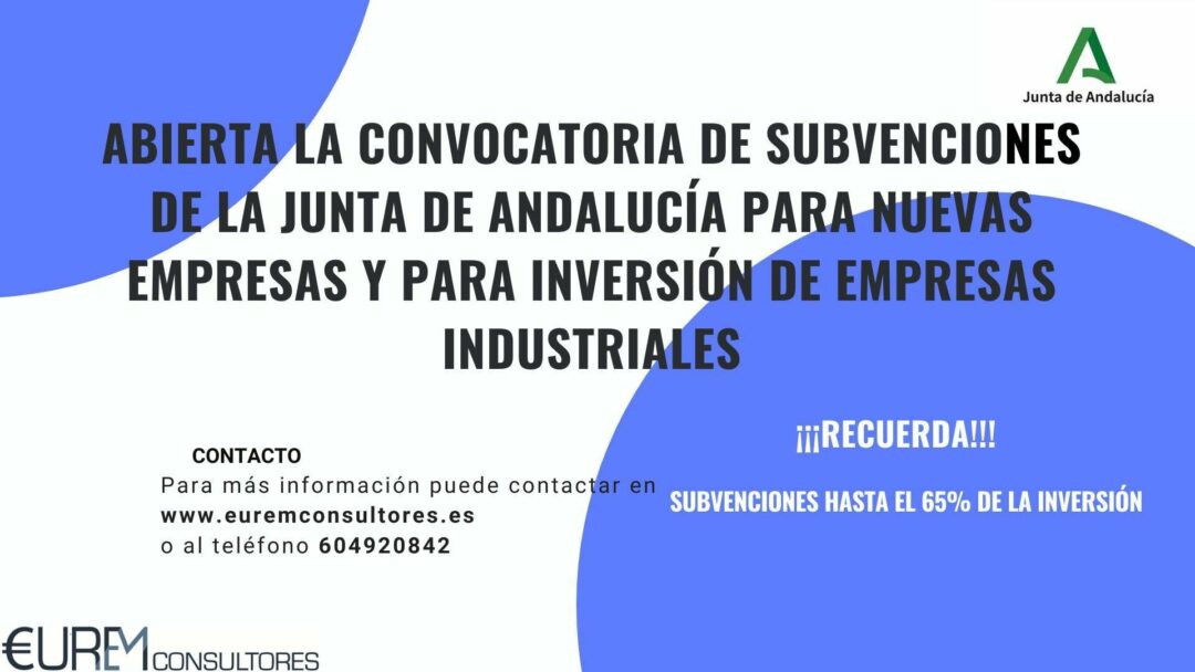 Subvenciones de la Junta de Andalucía: Línea creación de actividad económica y mejora de la competitividad de las pymes